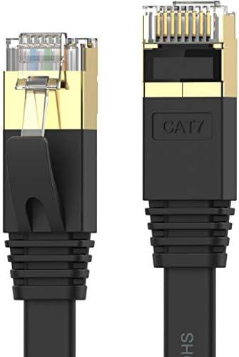 Cat 7 Ethernet Cable 35 ft High Speed 10Gbps 600MHz, Shielded Ethernet Cord, LAN Cable with RJ45, Weatherproof Flat Internet Network Patch Cord, Fast LAN Wire for Gaming, PS5/4/3, Xbox, Modem, Router