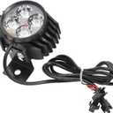 2 in 1 Horn Headlight Electric Scooter Front Light Compatible with KUGOO M4 PRO E-Bike Compatible with 12-80V Night Safety Front Light Lamp Accessories (Black)