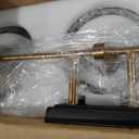 KSANA Bathroom Light Fixtures, 3 Light Black and Gold Vanity Lights for Bathroom with Clear Glass Shade, 24.5'' Modern Brass Bathroom Lights Over Mirror