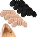 2 x Heel Grips Liner Cushions Inserts for Loose Shoes, Heel Pads Snugs for Shoe Too Big Men Women, Heel Grips Protectors for Blisters Pain, Filler Make Shoes Fit Tighter (RosyBrown Black H)