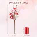 3 x DN DECONATION Valentine's Day Gifts Valentines Day Decorations 6Pcs Pink Red Heart Shaped Berry Picks, Artificial Flowers Floral Arrangement Stems for Valentines Day Wedding Gifts Home Decor