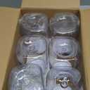 32 Ounce Clear Plastic Mason Jars With Screw On Lid, Reusable Empty Jars for Food Storage, Round BPA Free Containers for Sealing, Dry Food, Snacks, Candies, Breakage-proof, (Black - 6 Pack)