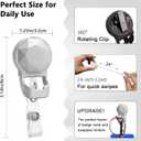 3 Pack 2-in-1 Retractable Badge Reel with Eyeglass Holder Diamond Design Multipurpose ID Name Tag Clip Value Set with Alligator Clip & 24" Cord for Nurses, Teachers, Office (Black-Beige-Silver)