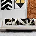 Throw Pillow Covers Set of 4, 18x18 Inch, Abstract Black White with Gold Accent Decorative Pillow Cases for Couch Sofa Living Room Bedroom Home Decor