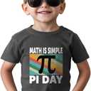 Pi Day Shirt Toddler Boys Girls Happy 3.14 Pie Day T-Shirts for Kids Funny Tops Graphic Math Tee Short Sleeve 2T-8Y