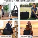 Puffer Tote Bag for Women, Work Bag with Cup Holder, Teacher Bag with Compartments, Quilted Tote Bag with Zipper for Travel