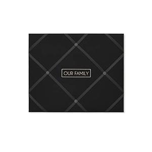 New View Gifts MEMO Family 19' X 16' French Memo & Photo Board, Black Linen Fabric, 14"x14"