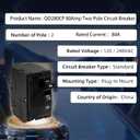 QO220CP 20-Amp 2-Pole Circuit Breaker - Compatible with SD QO Load Centers, CSEDs, and NQOD Panel Boards, Rated 120/240 VAC, 10kA, Plug-in Mount, Visi-Trip Indicator
