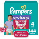 Pampers Cruisers 360 Baby Diapers Size 4, 144 Count