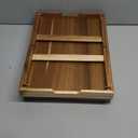 Fibogollo 2 Pack Acacia Wood Bed Tray Table with Folding Legs,Breakfast Trays,Serving Tray for Food and Snack,Laptop Trays for Working(Natural)