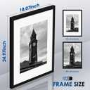 Wiscet A2 Picture Frame Set of 3, Display Pictures 11.7x16.5 with Mat or 16.5x23.4 Poster Frame without Mat, Wall Gallery Photo Frames, Black