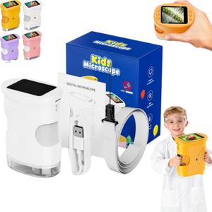 Peekscope, 1000x Handheld Digital Microscope for Kids, 1000x 4k Pocket Portable 2.4" Screen Microscopes Toys, Portable Stem Science Lab Toy, Mini Portable Microscopes, Science Edu Microscope (White)