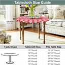 misaya Round Fitted Tablecloth with Elastic Edge, Buffalo Plaid Waterproof Vinyl Flannel Backed Table Cloth Cover Fits 18"-24" Round Tables for Dinner, Outdoor, Picnic, Red White Check