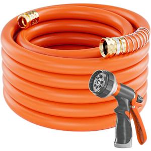 SPECILITE Garden Hose 75 ft x 3/4 in Heavy Duty, Flexible and Kink Resistant, All Weather Water Hose with 3/4" Solid Brass Fittings - for Backyard, Lawn, Car Washing & Outdoor Cleaning