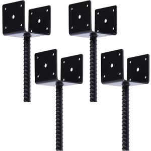 Concrete Fence Post Base 4x4 inches 4 Pack, Fence Post Anchor Holder Pergola Brackets