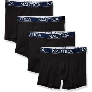 Nautica Men's Cotton Stretch 4 Pack Boxer Briefs (M)