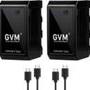 GVM 2 Packs NP-F750 Replacement Batteries with Rechargeable USB-C Cables, Travel Chargers for NP-F975, NP-F960, NP-F950, NP-F930, NP-F770, NP-F750, NP-F550, DCR, DSR, HDR, FDR, HVR, HVL and LED Light