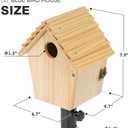 Chalet Style Large Bird House for Outdoor with Metal Tube, Thicken Wooden Hanging Birdhouse with Clear View Panel Clear View Panel Predator Guard Nesting Box for Swallow Wren Chickadee