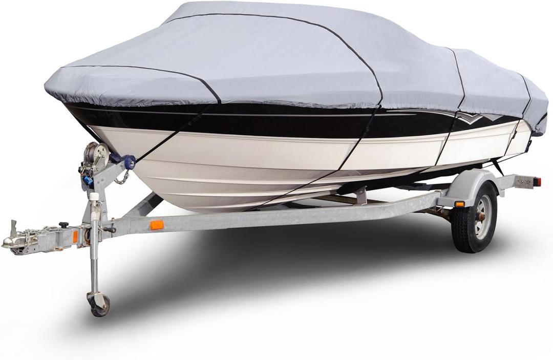 Budge Waterproof V-Hull Runabout Boat Cover, Fits 20-22 ft Boats