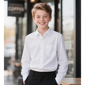 Marvelous World White Long Sleeve Cuffs Dress Shirt Boys Size 14H