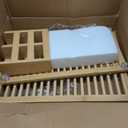 Bmaboo Dish Drying Rack For Kitchen Counter 3-Tier Collapsible Wooden Dish Drying Rack With Utensil Holder Dish Drainer Large Folding Dish Rack With Utensils Flatware Holder 51 Pcs Grid