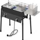 Dual Tank Propane Fryer - Commercial Grade, High-Capacity, with Safety Features - Ideal for Outdoor Catering and Events