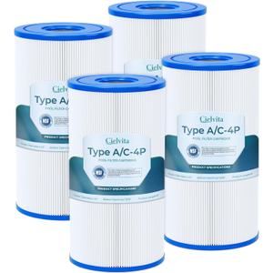 Cielvita Type A or C Pool Filter for Intex 29000E 59900E Above Ground Pools
4 oz Media Type III A/C Pool Filter Cartridge for Intex Krystal Clear 530/1000/1500 GPH Filter Pumps, NSF/ANSI 50, 4-Pack