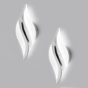 CANEOE Modern LED Wall Sconce 6000K Chrome Indoor Wall Light Fixtures Acrylic Wall Sconce Lighting for Living Room Bedroom Bedside Bathroom Hallway Stairway Wall Lamp (Chrome, 2 Packs, 6000K)