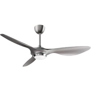 Reiga 52 Inch Modern Smart Wifi Ceiling Fan with Light and Remote Control, Living Room Bedroom Patio 3 Blade Ceiling Fans with Reversible Mute DC Motor, Silver
