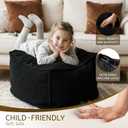 Square Boucle Pouf Ottoman Footrest, Soft & Lightweight Footstool with Foam Filling for Living Room & Bedroom, Laid-Back Lounge Style