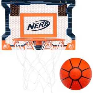 NERF Basketball Hoop Set - Pro Hoop Mini Hoop Set with Mini NERF Basketball - Steel Rim Great for Dunking (15" x 10")