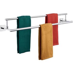 KOKOSIRI Towel Holder Polished Chrome 36 Inch Bathroom Double Bath Towel Bars Kitchen Rack Wall Mounted Stainless Steel B5009CH-L36