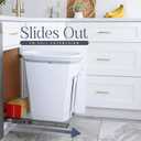 Pull-Out Trash Can for Cabinet -10 Gal / 40 qt Heavy-Duty Chrome, Smooth Slide with Trash Bag Storage Fits 11" Cabinet Opening (Bin Not Included)