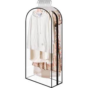 Clear Garment Bags for Open Closet 40"/ Zippered Plastic Suit Covers for Men & Women/Hanging Clothes Storage for Dress, Coat, Shirt (1Pcs 40 inch)