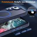 Compatible with Samsung Galaxy S22 Case with Magnetic Ring Stand, Military Drop Protection, Anti-Scratch/Anti-Fingerprint Translucent Matte Case for Samsung Galaxy S22 (Dark Blue)
