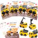 Valentines Cards for Kids Classroom - Valentines Day Gifts for Kids - 24 Construction Vehicles Toys Card Bulk - Valentine Exchange Cards for Toddlers Boys School Party Favors