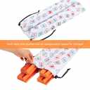 LUMIVIA Mahjong Racks with Pushers, Orange Wooden American Mahjong Tile Pushers and Racks Set of 4, with White Printed Mahjong Racks Drawstring Bag, Mahjong Accessories (19.68 Inches)