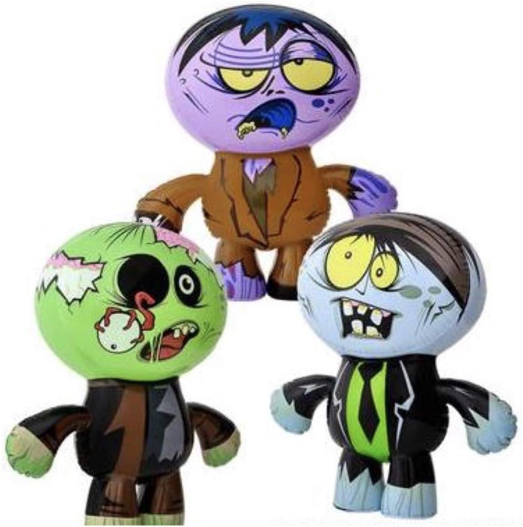 RIN - Six (6) Crazy 24" Inflatable Zombies Birthday Decor Halloween Party Decoration Favors Undead