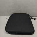 AAAAAcessories D-Shaped Chair Cushions, 2" Thick Dining Chair Pads with Ties and Removable, Machine-Washable Cover, 17" x 16", Set of 2, Black