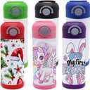 6pack Mixed coloer 12oz sublimation tumbler kids sippy cup blank stainless steel thermos kids water bottle for school toddler cups spill proof with straw and lid