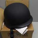 German Style Motorcycle Helmet,Heavy Duty Oversized Half Helmet Open Face DOT Approved, Suitable for Men with Large Head Circumference (Matte Black, Medium)
