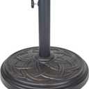Oakland Living Round 33 lb Concrete Patio Umbrella Stand, Antique Black and Bronze