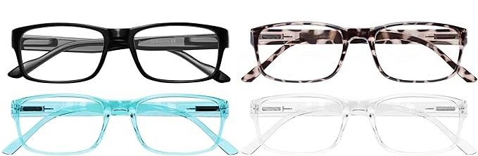 Gaoye Reading Glasses Men/Women, Eyeglasses, Blue Light Readers for Men/Women, Computer Eye Glasses, Cheaters 4 Pack
