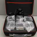 Card Deck Box with Portable Case, 6 Pack Clear Commander Deck Box with 6 Dividers, Holds 600+ Double Sleeved Cards, Fit for MTG, YuGiOh, TCG (Black)