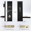 Haidms Black Front Door Handle - Entry Door Lever and Deadbolt Set, Matte Black Exterior Door Lock Set, Modern Square Front Door Handles