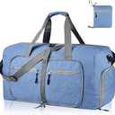 Dimayar Travel Duffle Bag for Men Women - Foldable Duffel Bag with Shoes Compartment - Overnight Bags Waterproof & Tear Resistant(Blue)