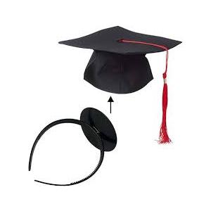 Graduation Cap Headband - 3pcs Upgraded Anti-Slip Comfortable Grad Cap Headband Graduation Accessories for Graduates, Women, Students (Black 3pcs) 2 pack