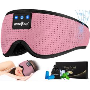 MUSICOZY Sleep Headphones, Bluetooth 5.4 Sleep Mask Headband Headphones Sleeping Eye Mask, Wireless Music Earbuds Earphones with HD Stereo Speakers for Side Sleepers, Cool Gadgets Unique Gift