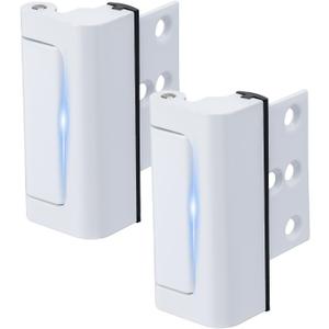 Husfunov 2 Pack Home Security Door Lock,Childproof Door Reinforcement Lock,with 3" Stop Withstand 800 lbs,for Inward Swing Doors,Night Kids Safety Metal Flip Lock Deadbolt Latch (White)