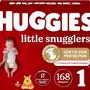 Huggies Size 1 Diapers, Little Snugglers Newborn Diapers, Size 1 (8-14 lbs), 168 Count
